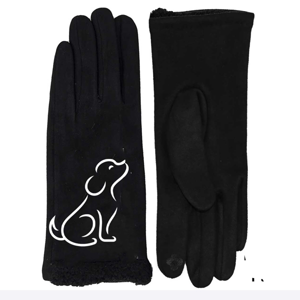 1226 - Black Dog Silhouette<br>
Touch Screen Smart Gloves