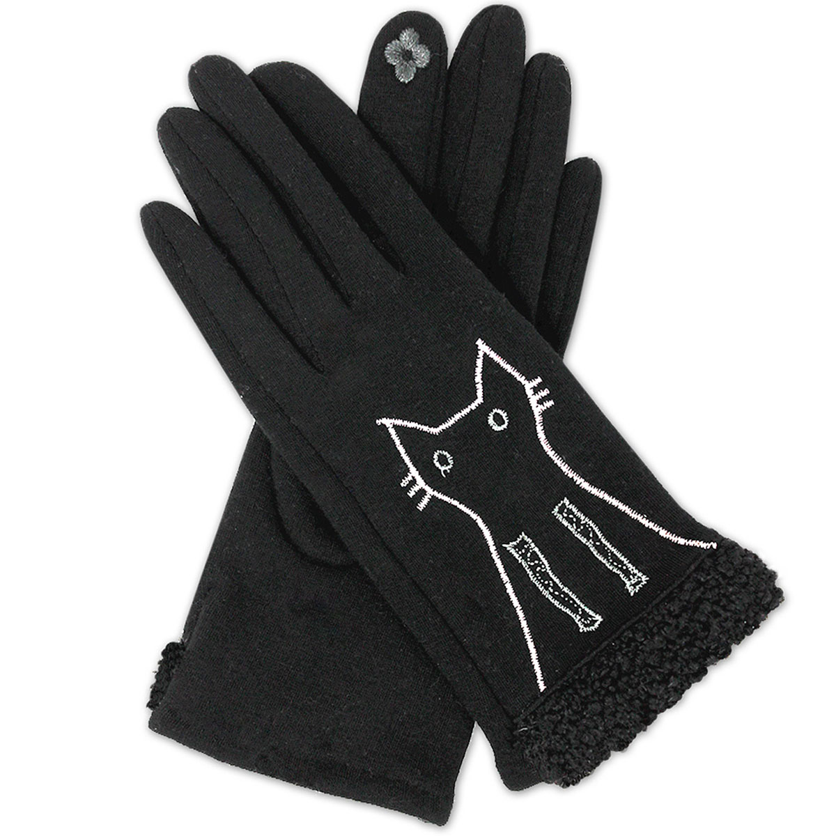 1224 - Black Cat Silhouette<br>
Touch Screen Smart Gloves