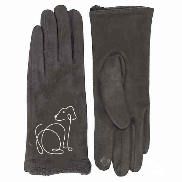 1226 - Grey Dog Silhouette<br>
Touch Screen Smart Gloves