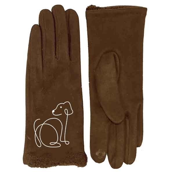 1228 - Brown Dog Silhouette<br>
Touch Screen Smart Gloves