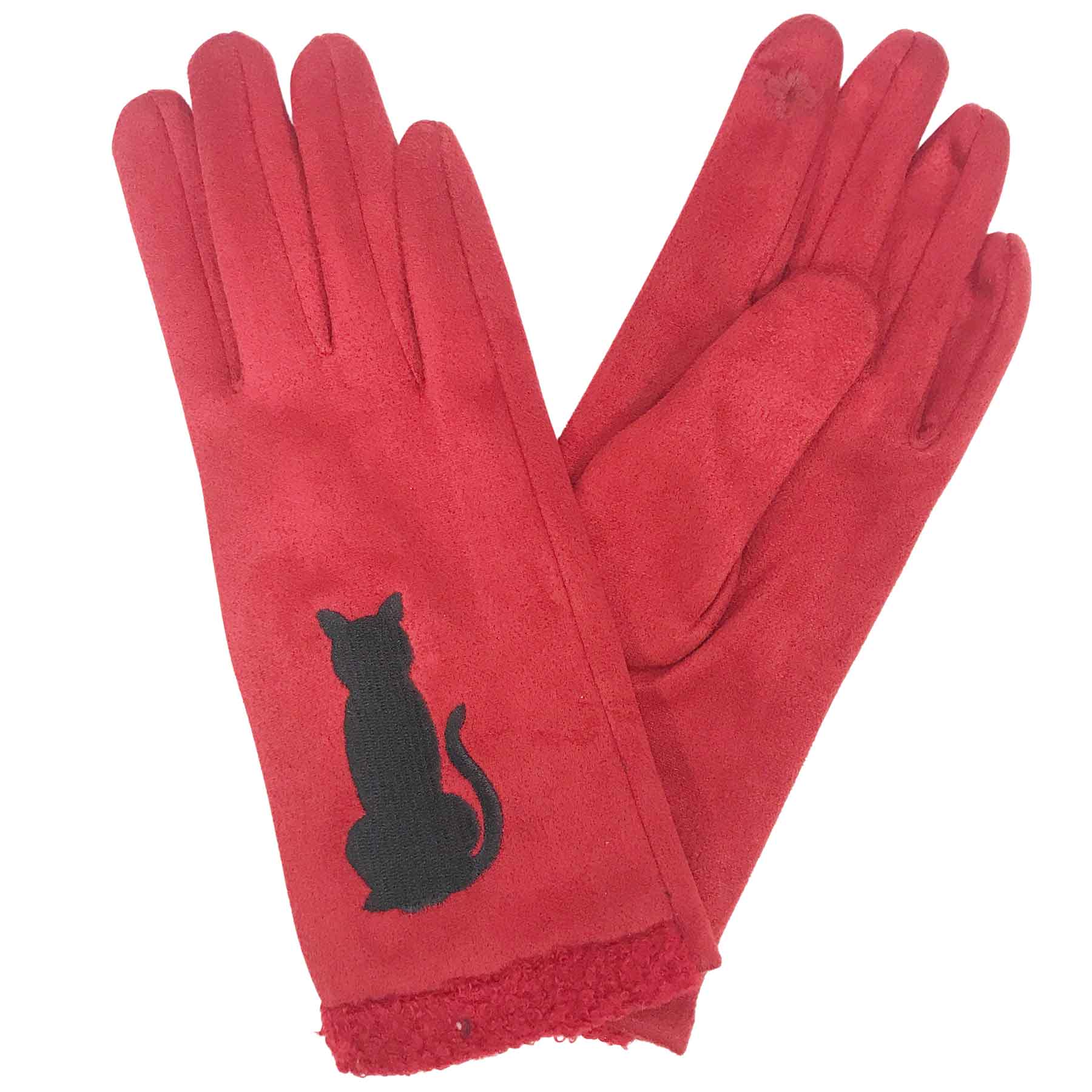 1229 - Red Cat Silhouette <br>
Touch Screen Smart Gloves