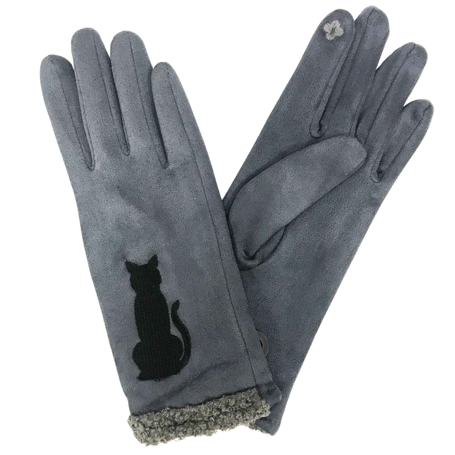 1229 - Grey Cat Silhouette <br>
Touch Screen Smart Gloves