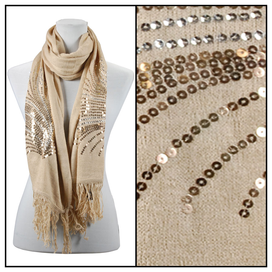 2409 - Sequined Cashmere Feel Scarves