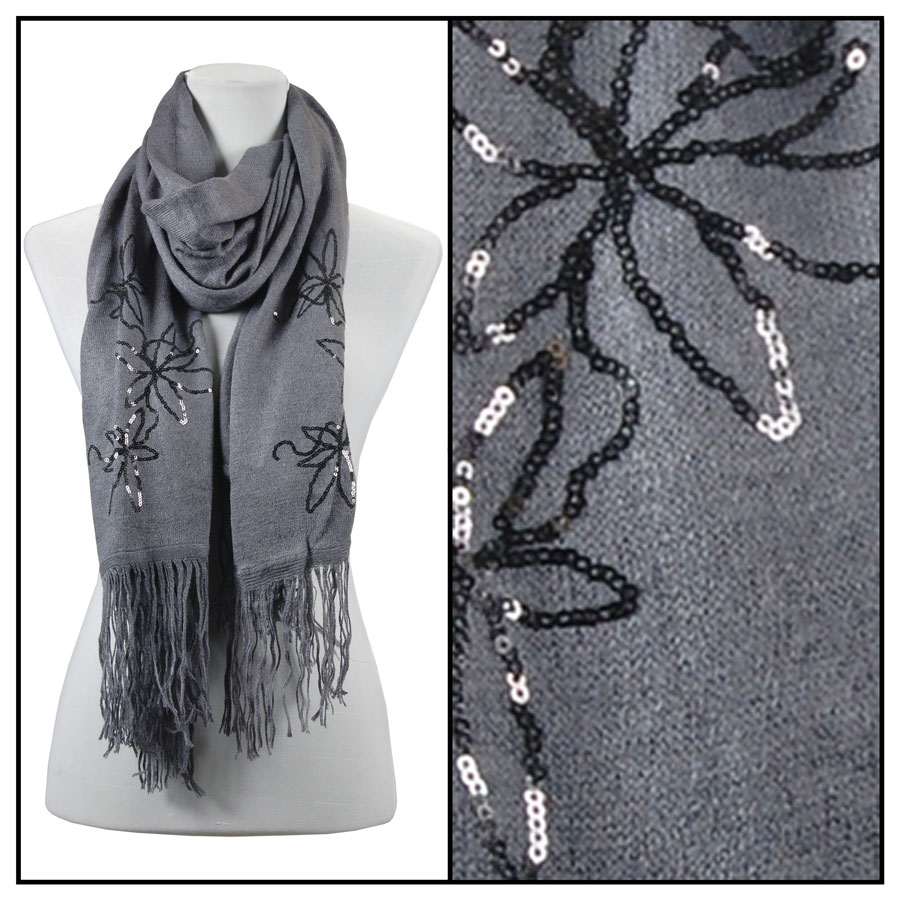 2409 - Sequined Cashmere Feel Scarves