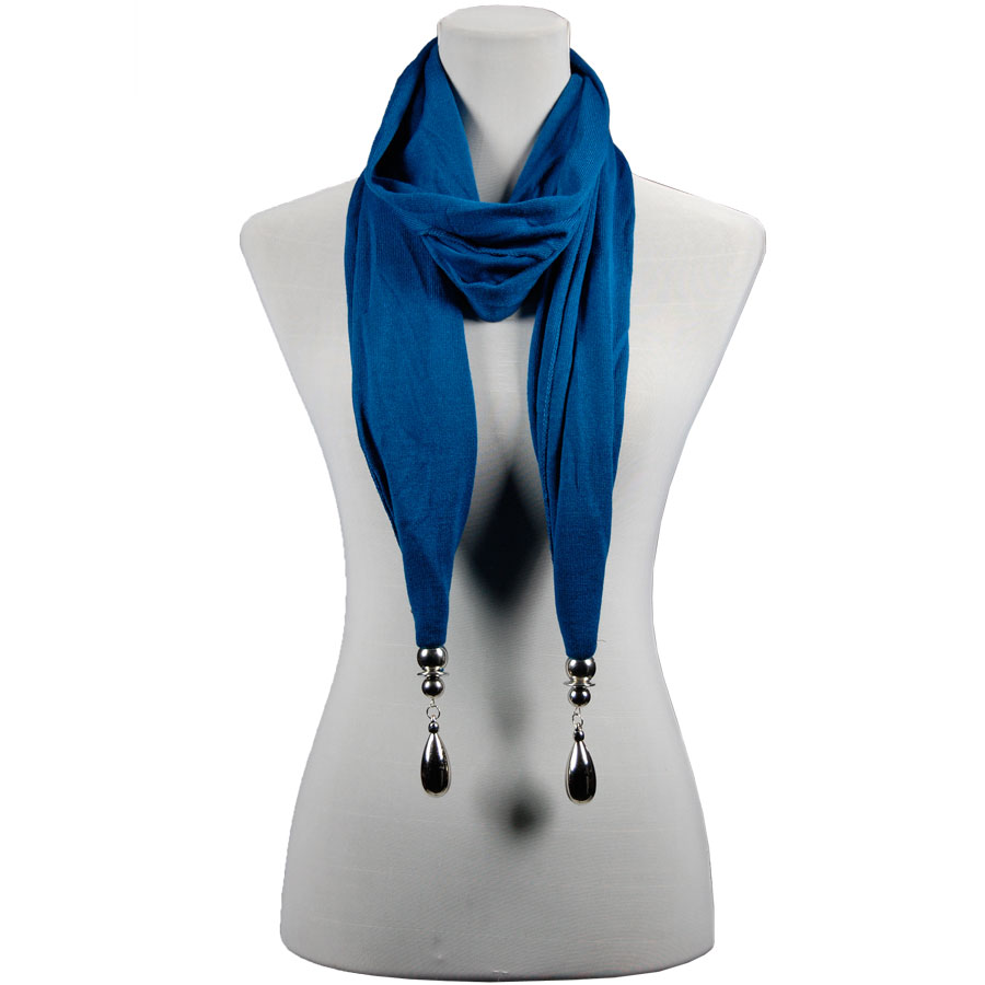 LY02 -Teal <br>Hanging Teardrop Pendant Scarf 