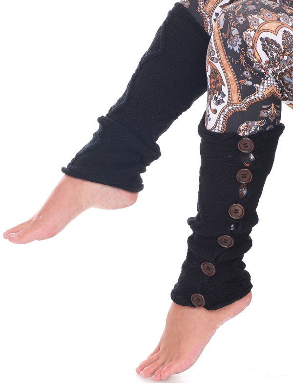 5090 Six Button Leg Warmers - Black Six Button Leg Warmer 5090