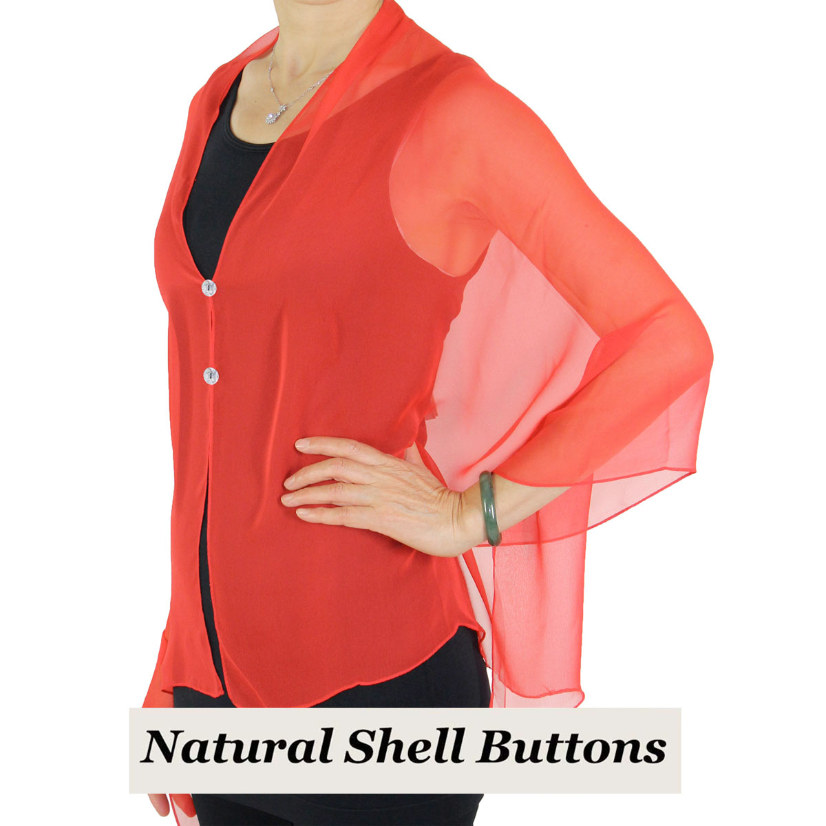 SBS-SRD Shell Buttons<br> Solid Red