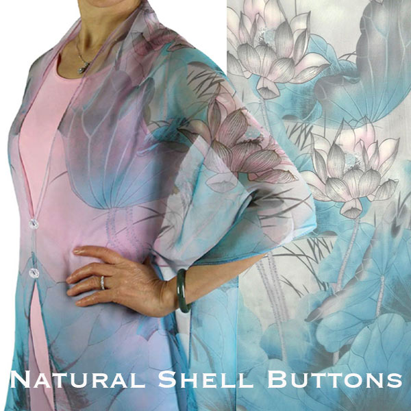 130TP Shell Buttons<br>Teal-Pink Lotus