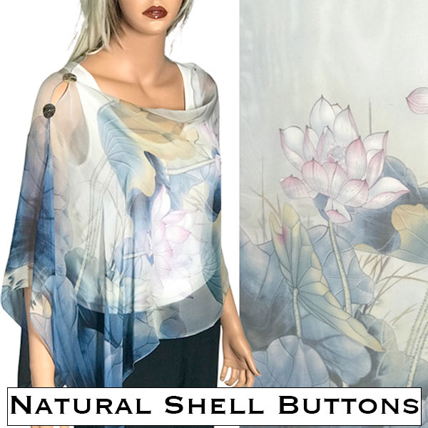 130BP Shell Buttons<br> Blue-Pink Lotus