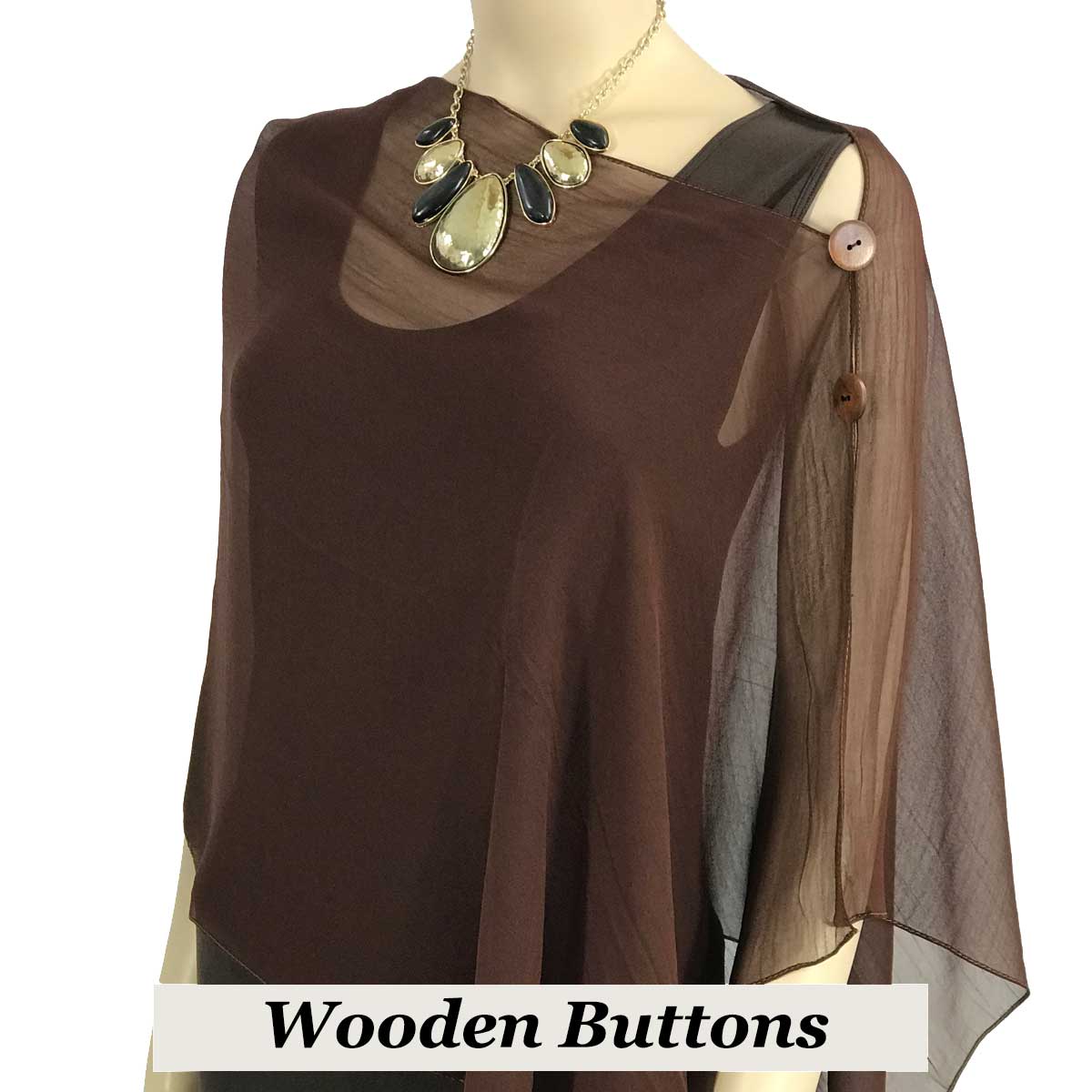 SBW-SDB Brown Wooden Buttons<br> Solid Dark Brown