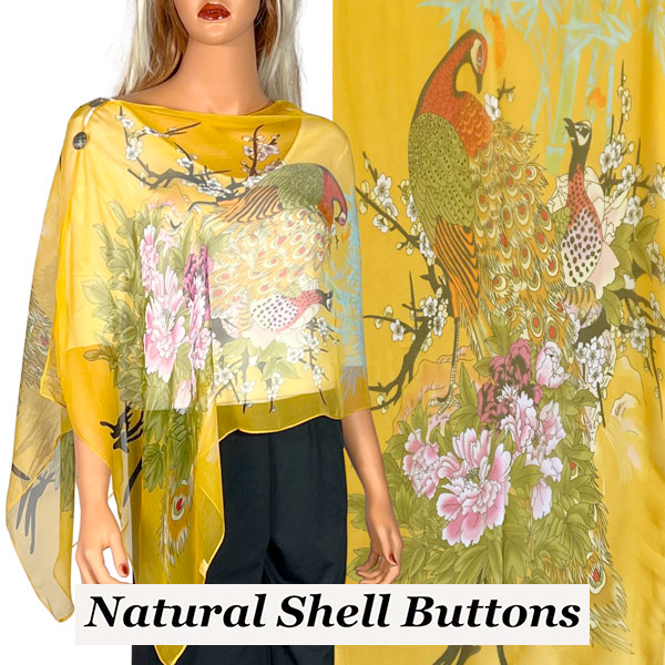SBS-PC12 Shell Buttons<br> Gold Peacock