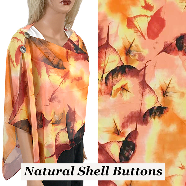 A040 Shell Buttons<br>
Coral Multi Leaves
