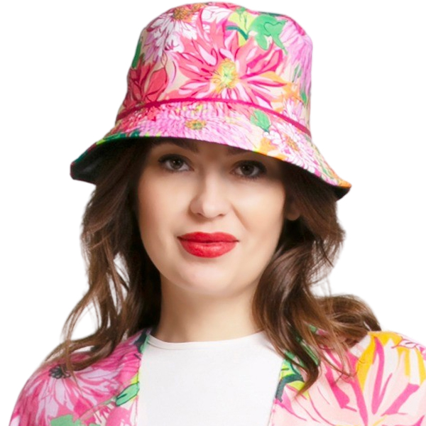 310 - Rose Floral<br>
Reversible Bucket Hat