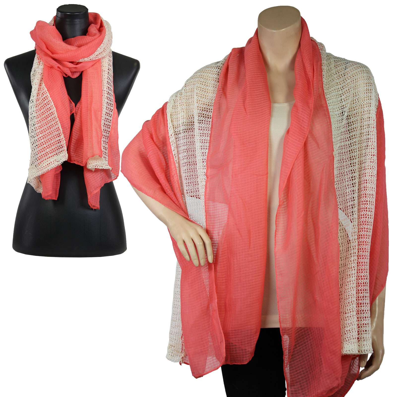 Lace w/ Solid Border 4135 - Coral