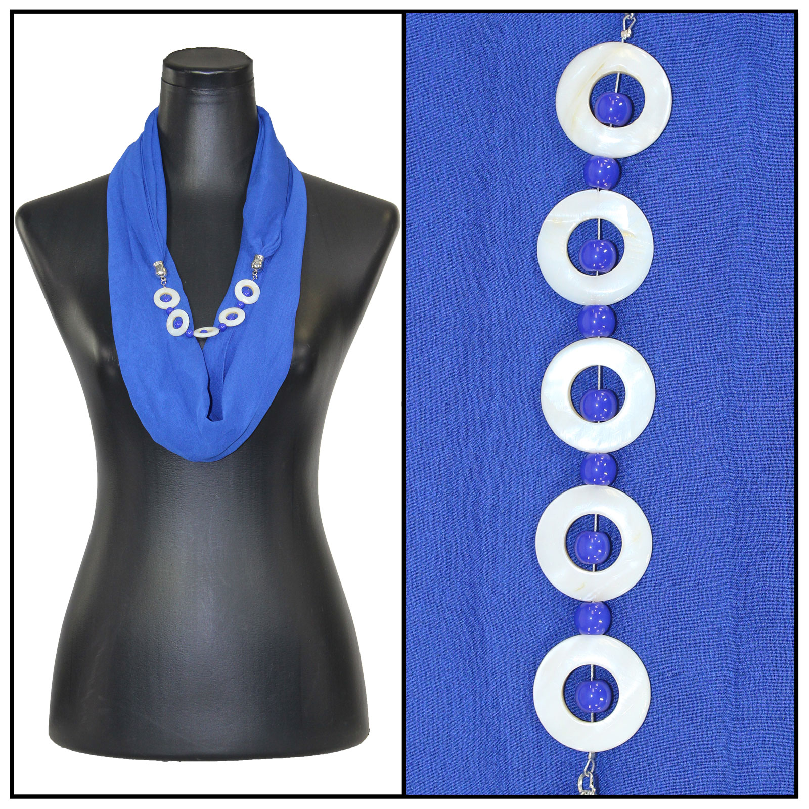 8011 - Solid Royal Jewelry Infinity Silky Dress Scarves