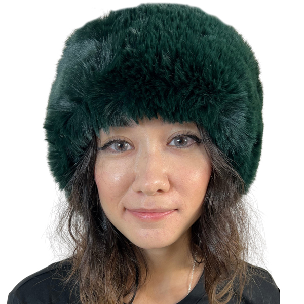 Dark Green <br> Faux Rabbit Fur Headband