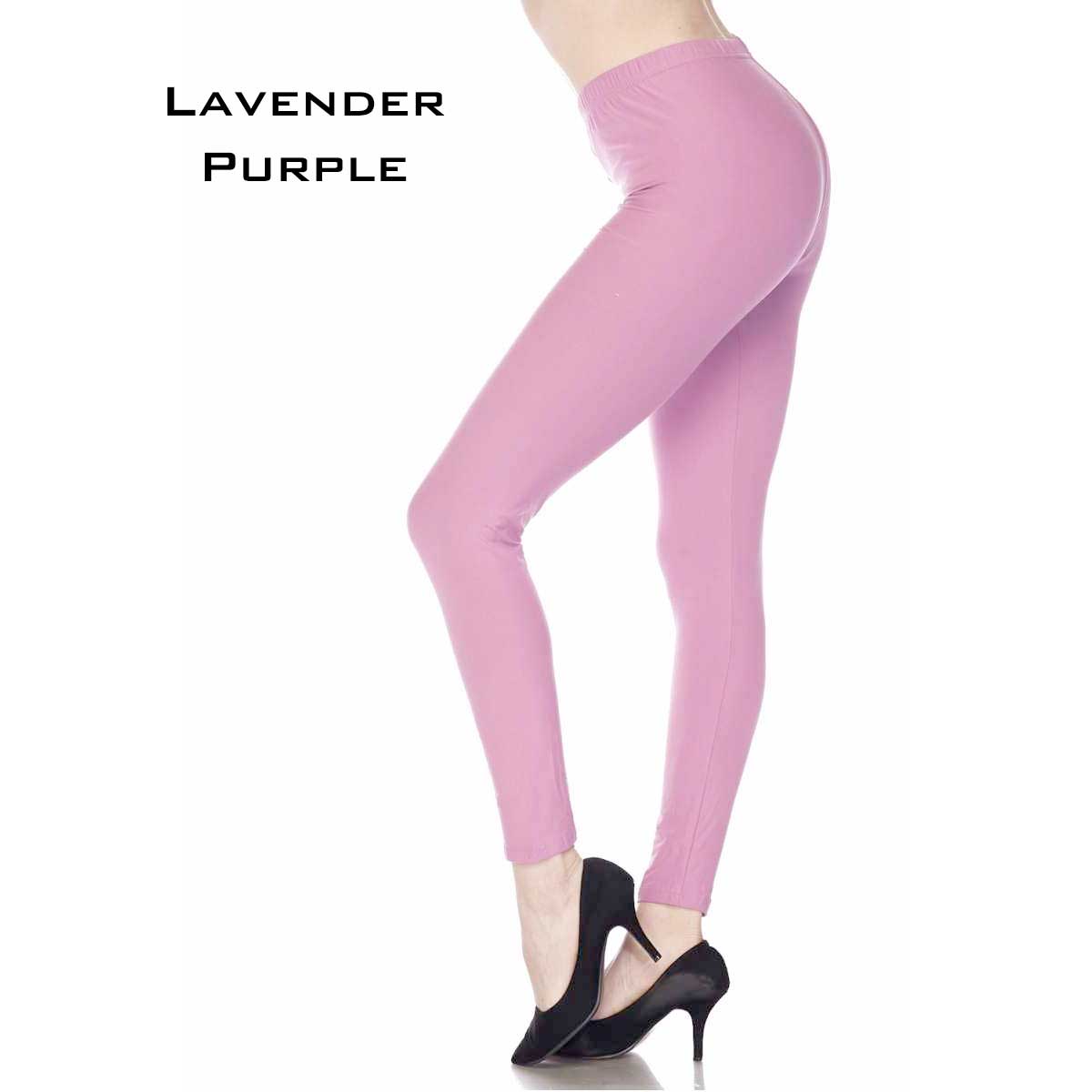 Lavender Purple Brushed Fiber Leggings - Ankle Length Solids