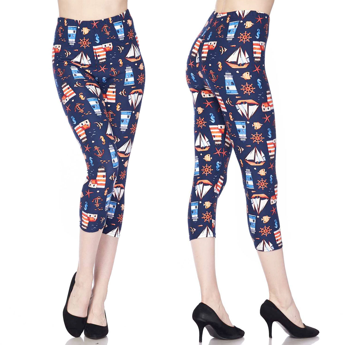 2696 - Brushed Fiber Print Capri Leggings