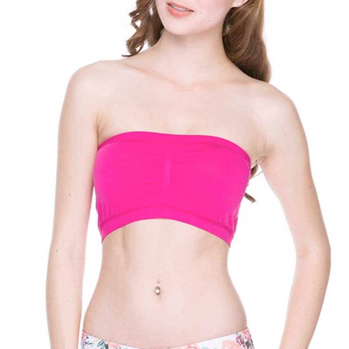 Seamless Tube Top w/removable pads (Fuchsia)