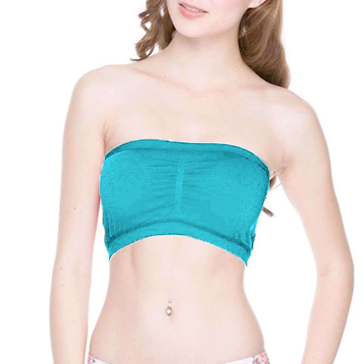 Seamless Tube Top w/removable pads (Turquoise)