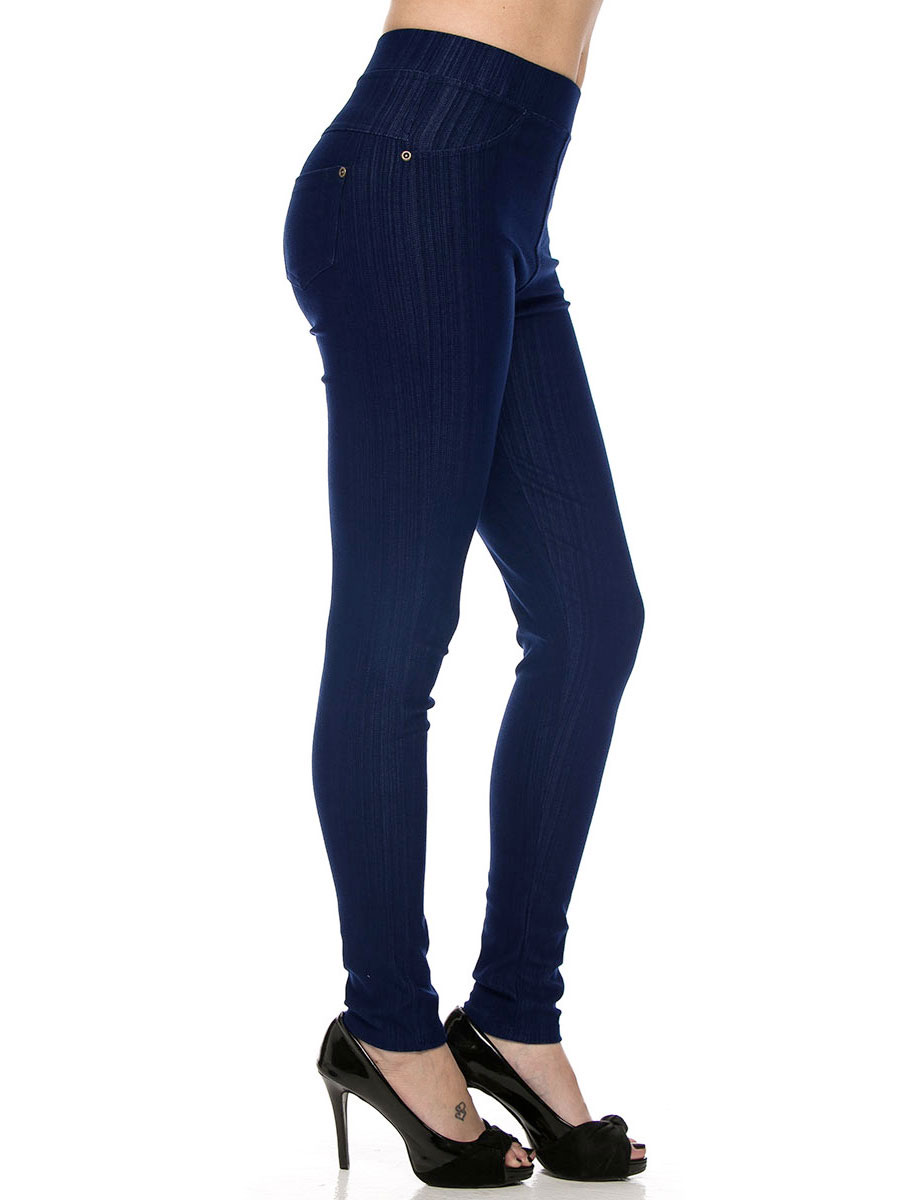 Denim Leggings - Ankle Length w/ Back Pockets J04