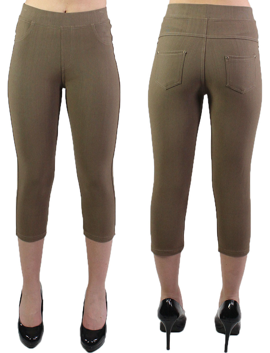 Mocha Denim Leggings - Capri Length J04 MB