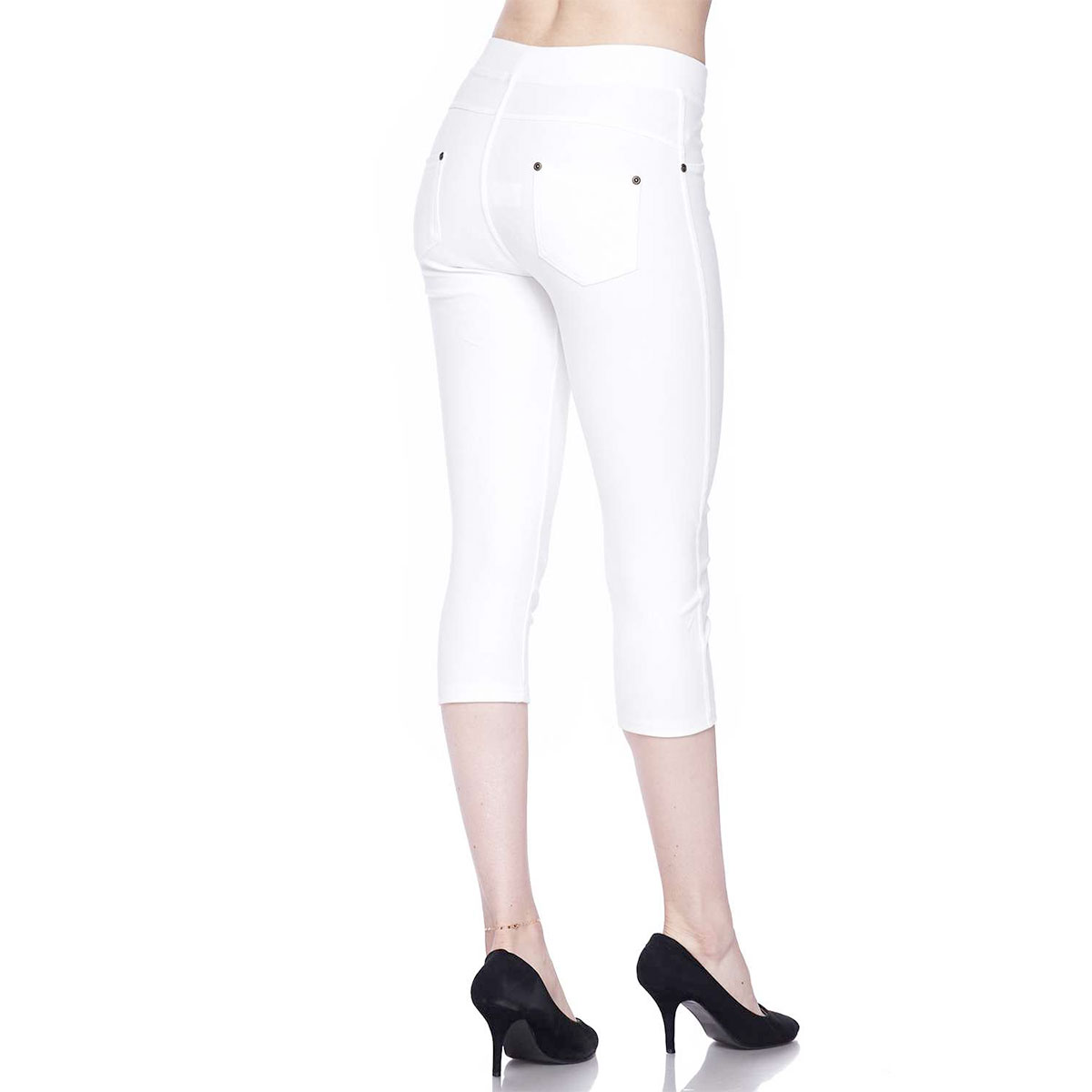 White Denim Leggings - Capri Length J04