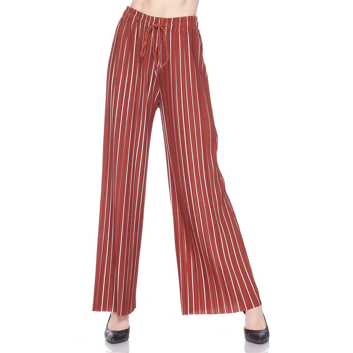 Ankle Length - #22 Rust-White Striped w/ Drawstring