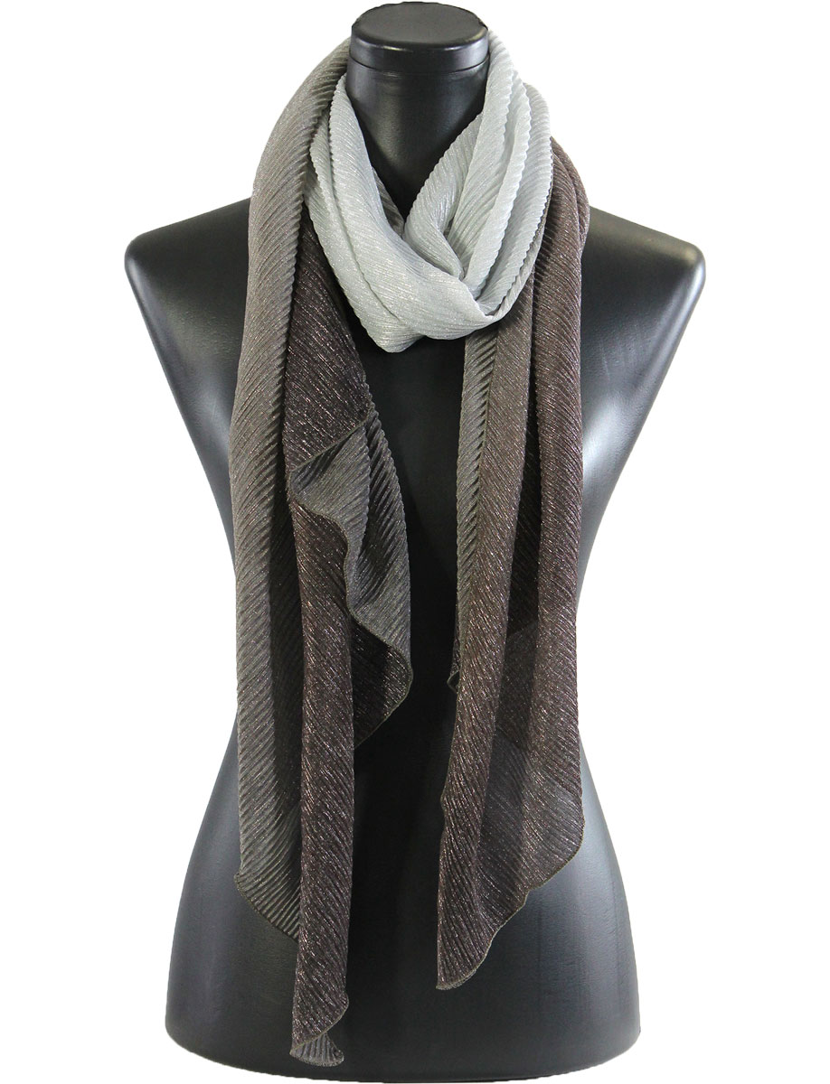 8092 - Metallic Ombre Pleated Scarves