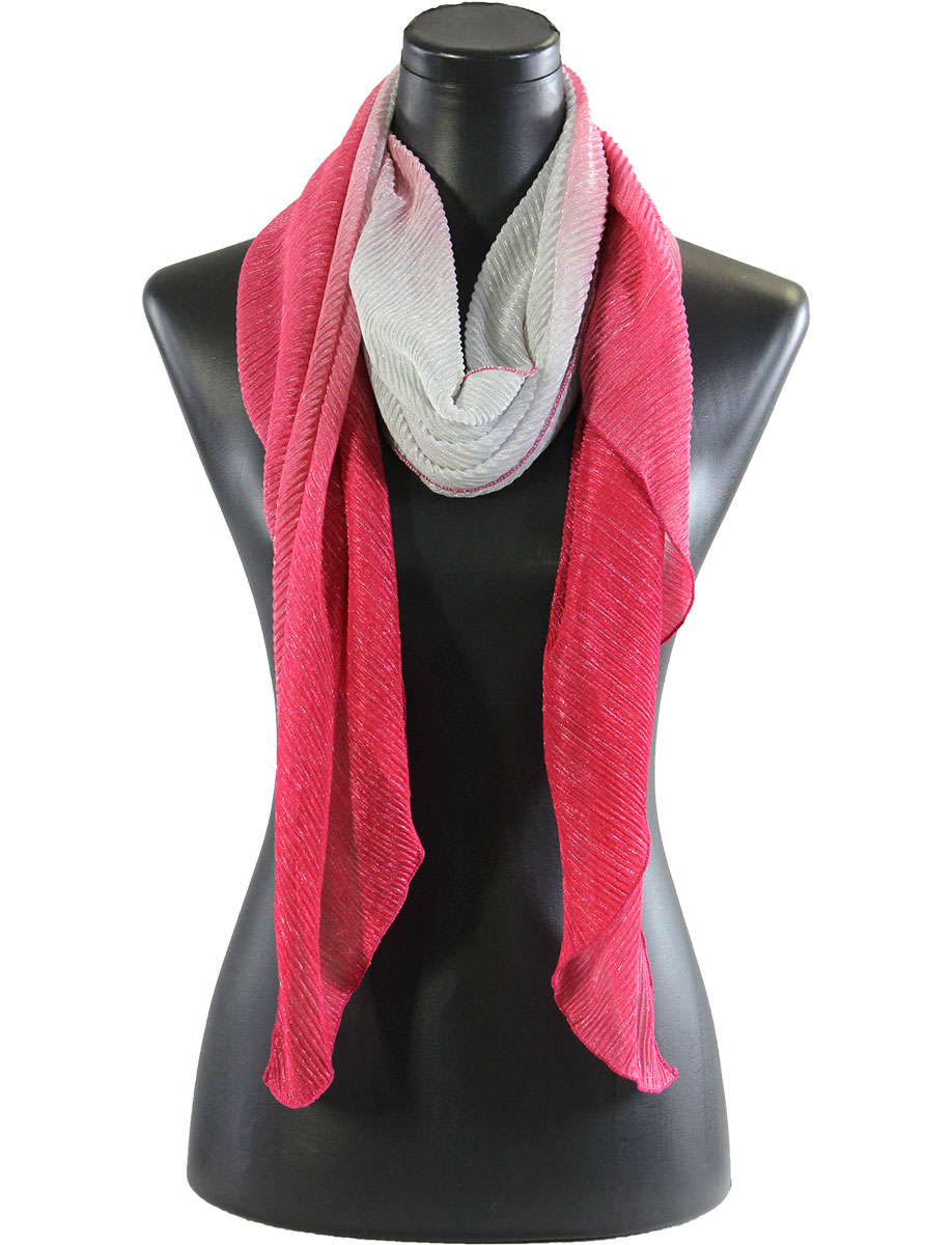 8092 - Metallic Ombre Pleated Scarves