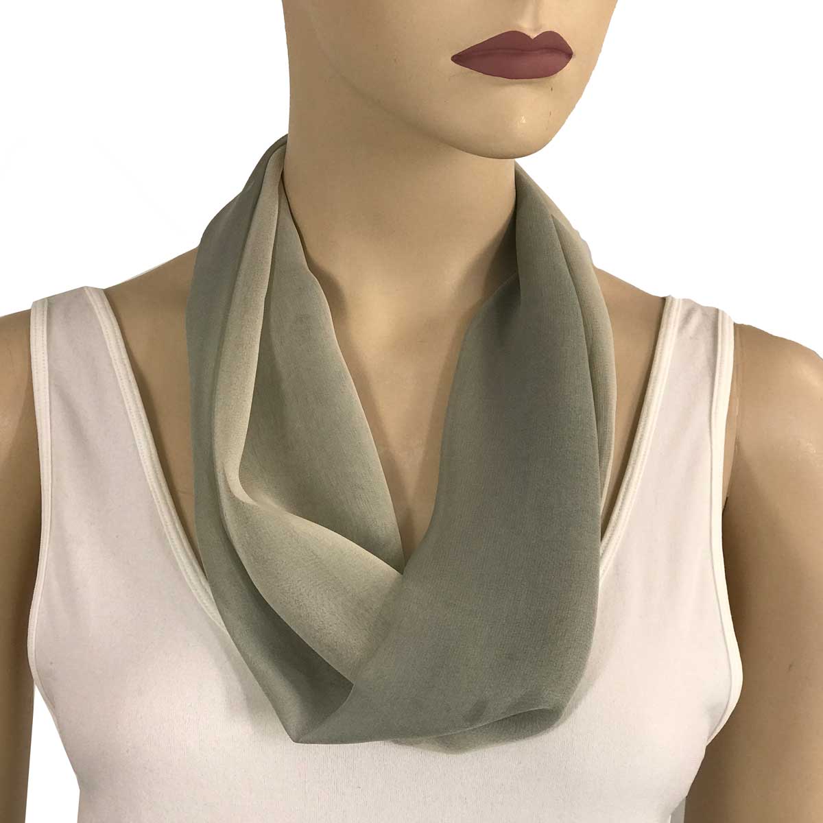 106CBG - Charcoal-Beige-Grey Tri-Color<br>
Magnetic Clasp Silky Dress Scarf