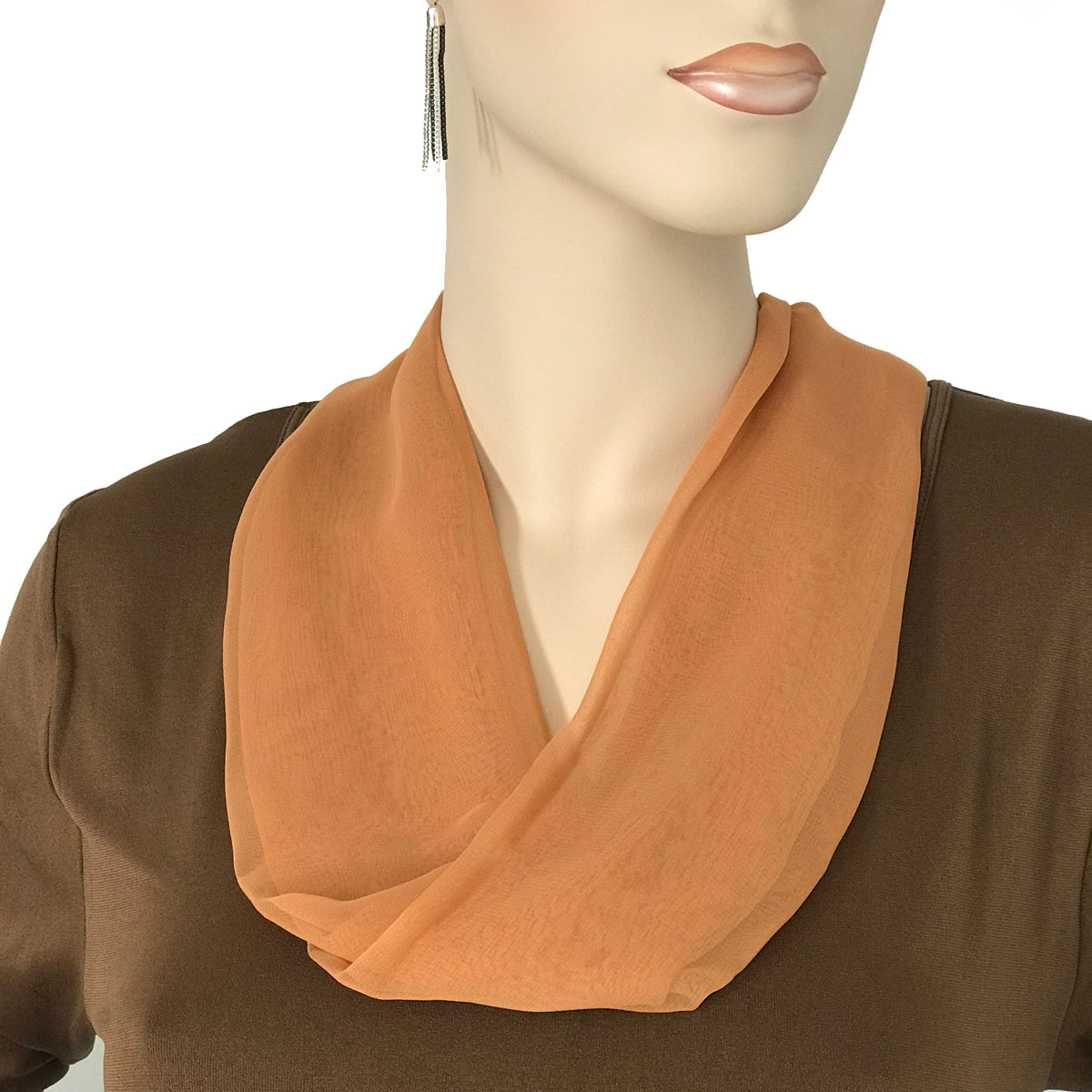SCO - Solid Copper<br>
Magnetic Clasp Silky Dress Scarf