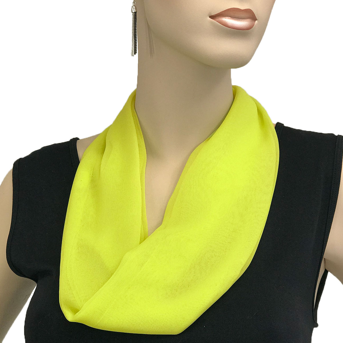 SLG - Solid Leaf Green <br>
Magnetic Clasp Silky Dress Scarf