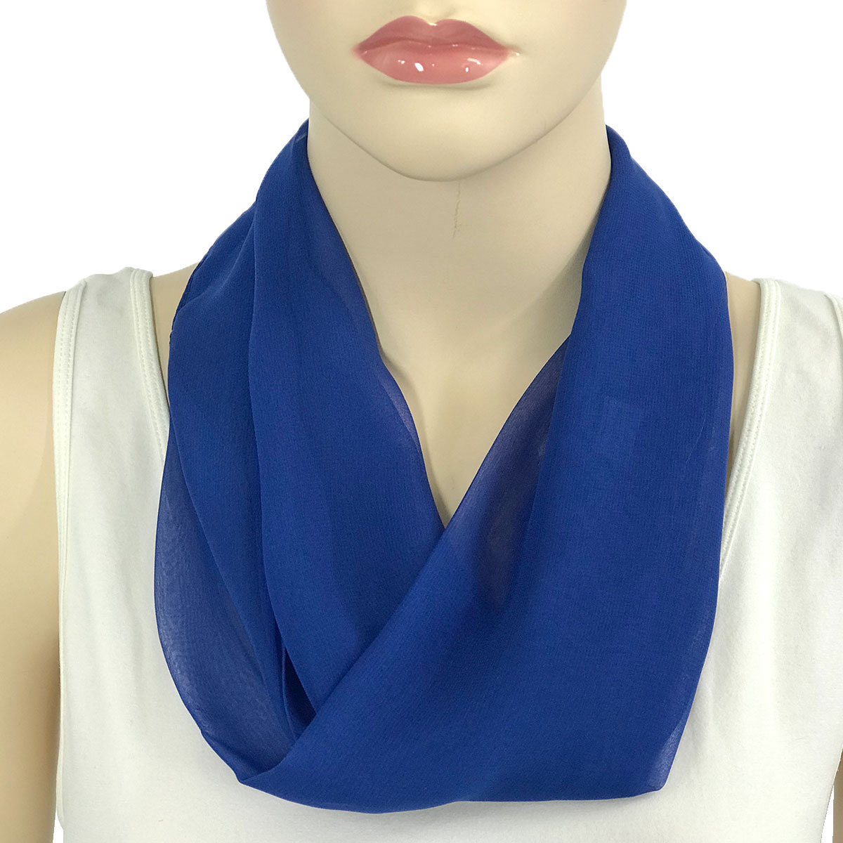SRO - Solid Royal<br>
Magnetic Clasp Silky Dress Scarf