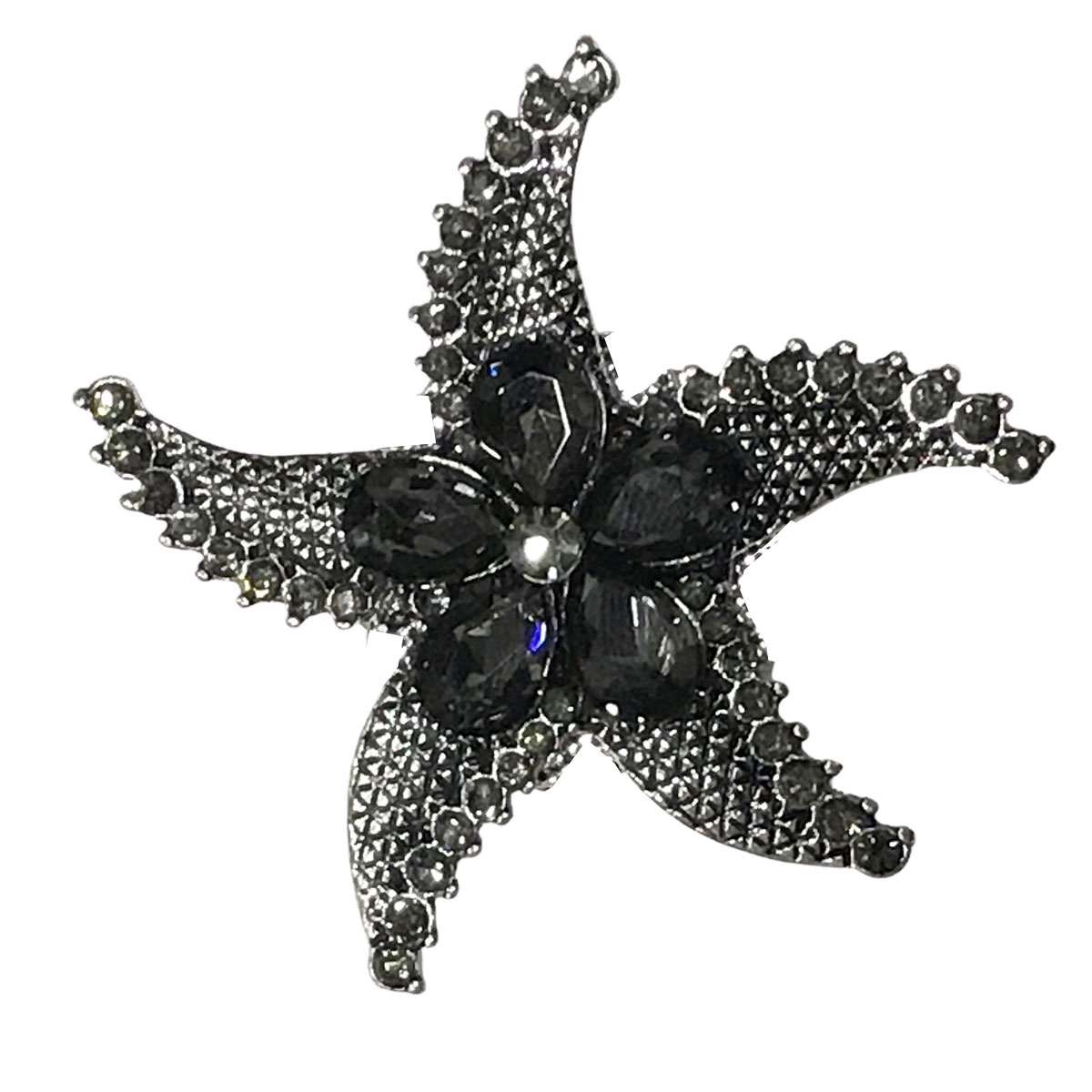 613 Starfish with Flower Magnetic Brooch
