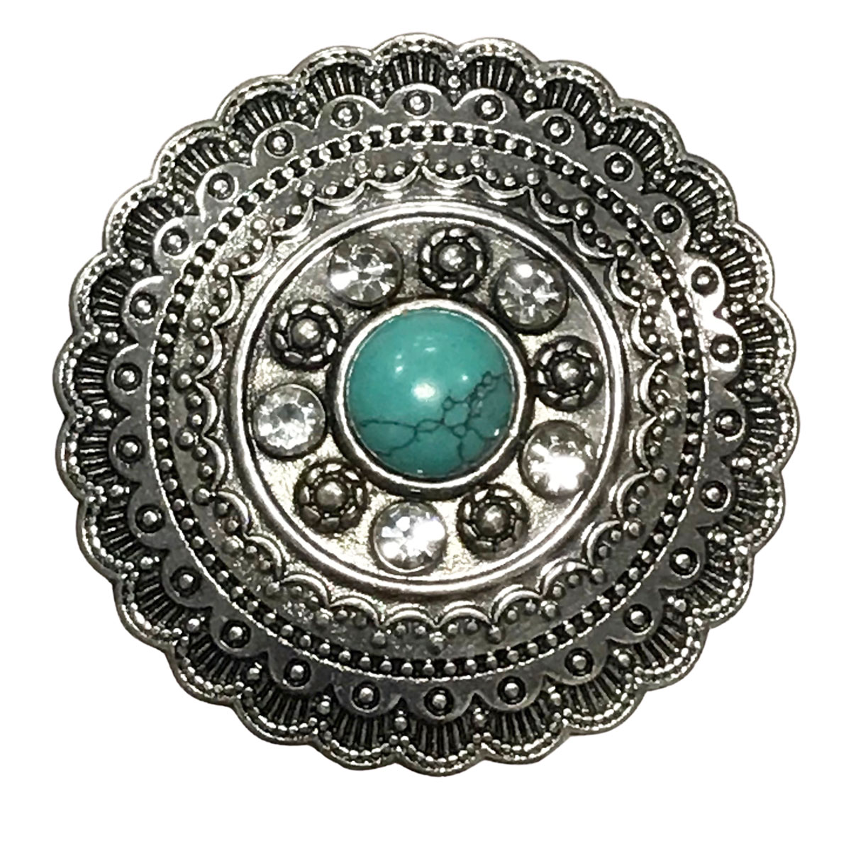 611 Aztec Circle with Turquoise Magnetic Brooch