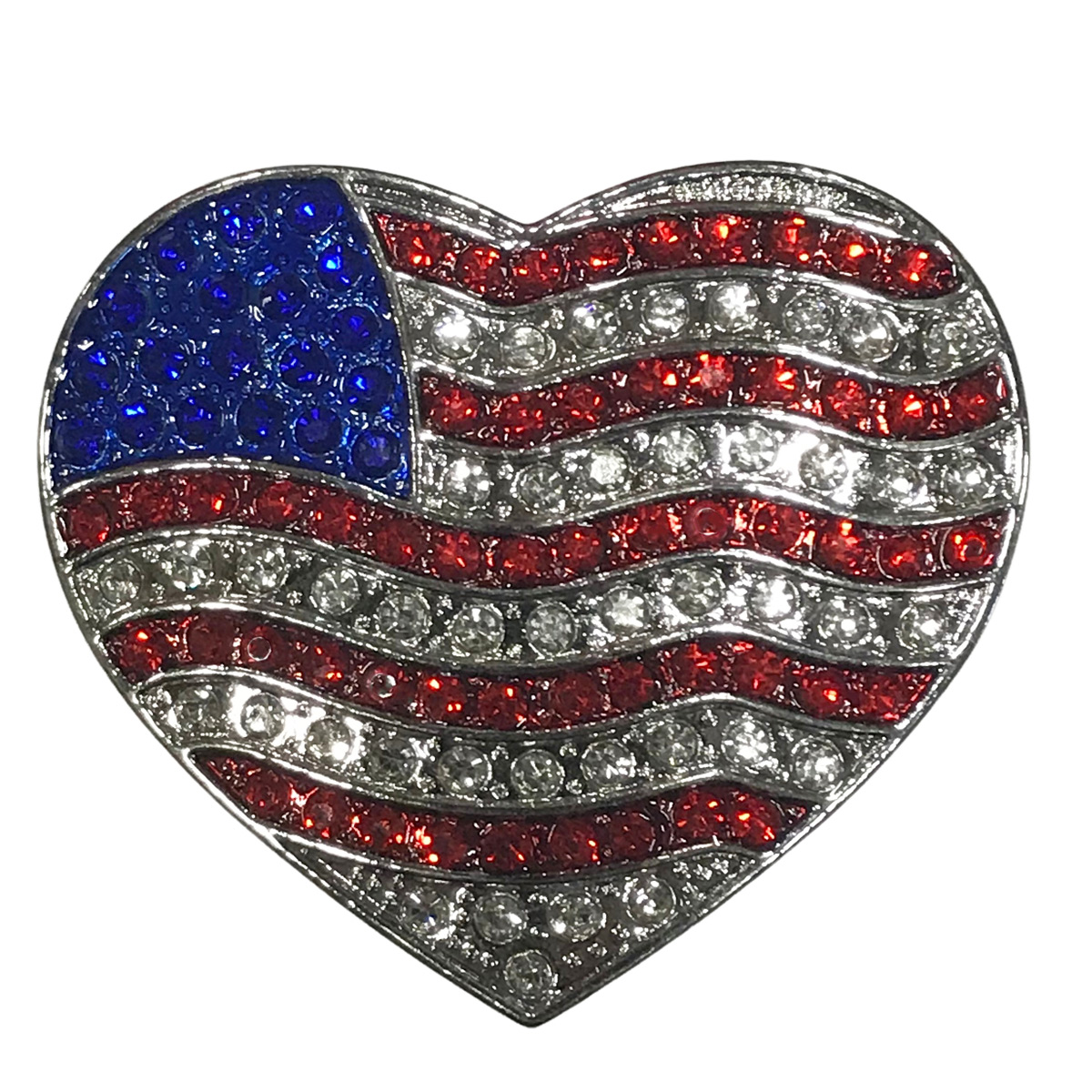 584 USA HEART Magnetic Brooch
