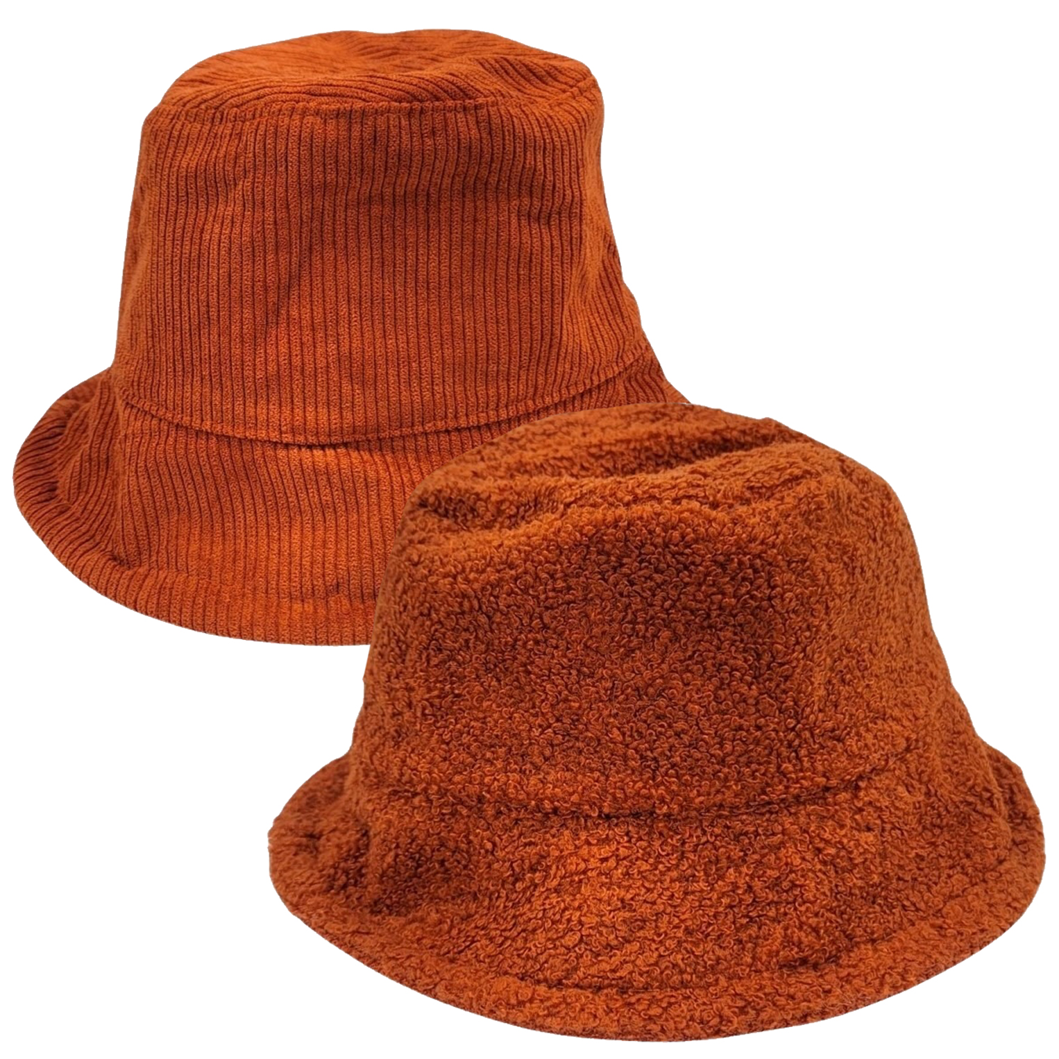 2999 - Fall and Winter Brimmed HATs and Caps - 1095 - RustReversible Bucket HAT