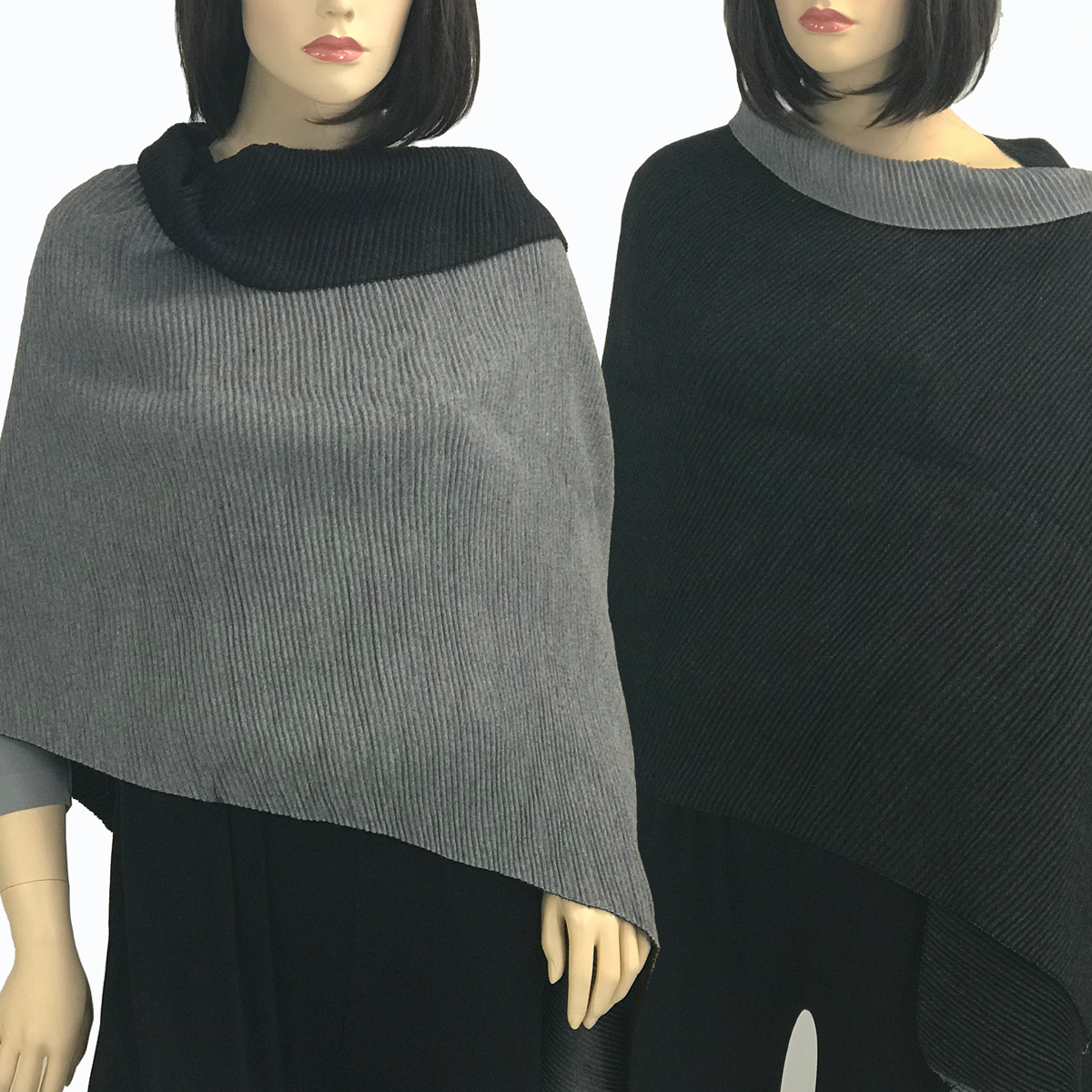 3072 & 3073 - Reversible Pleated Shawls
