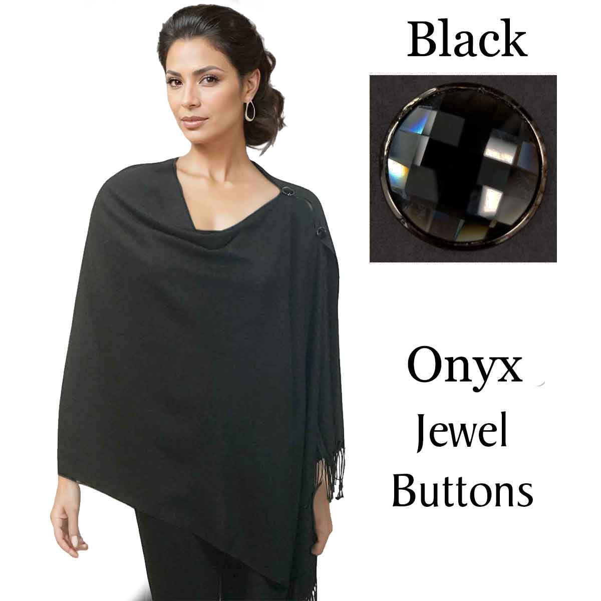 #01 - Black<br> with Onyx Jewel Buttons