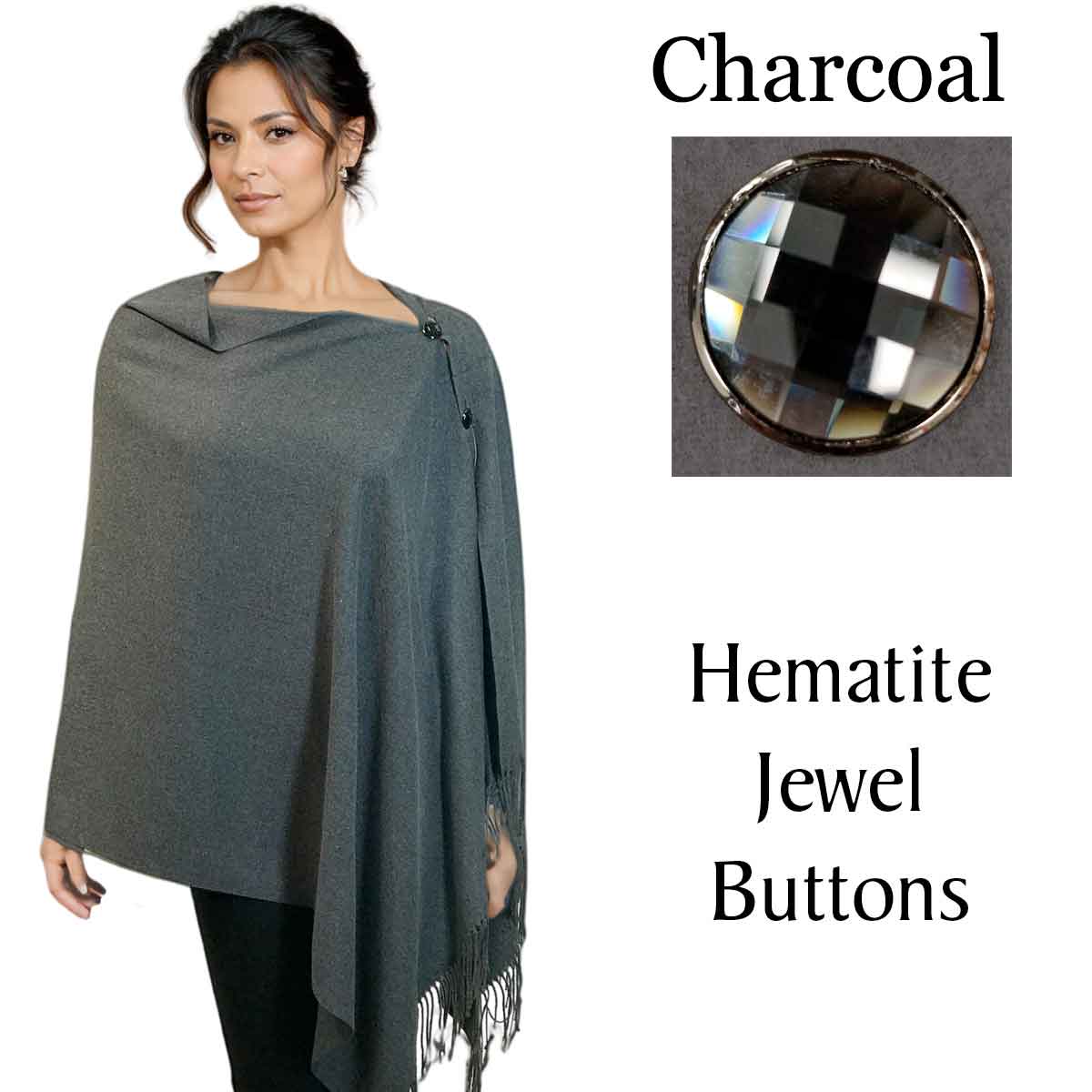 #05 Charcoal with Hematite Jewel Buttons