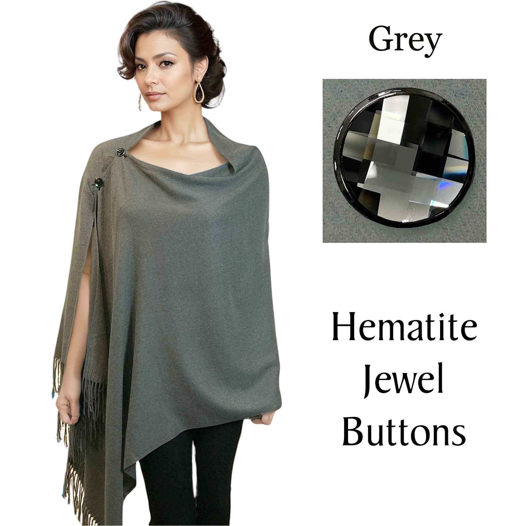 #07 Grey with Hematite Jewel Buttons