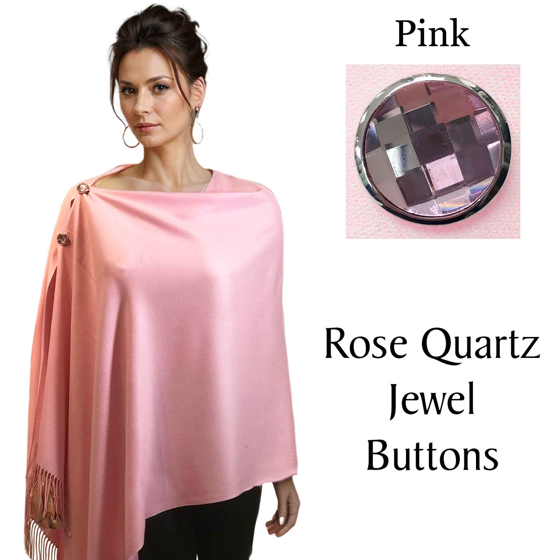 #15 Pink with Rose Quartz Jewel Buttons