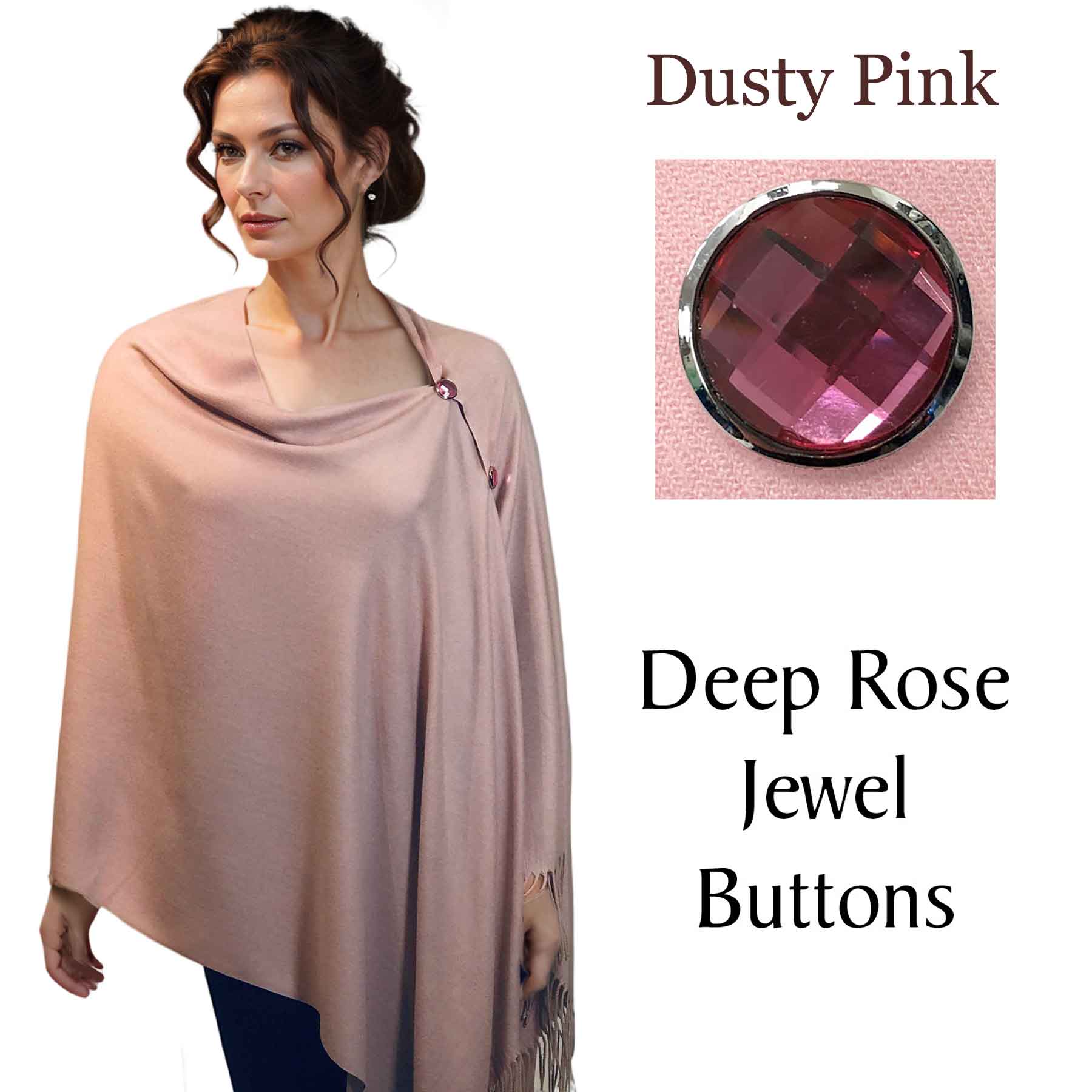 #20 Dusty Pink with Deep Rose Jewel Buttons