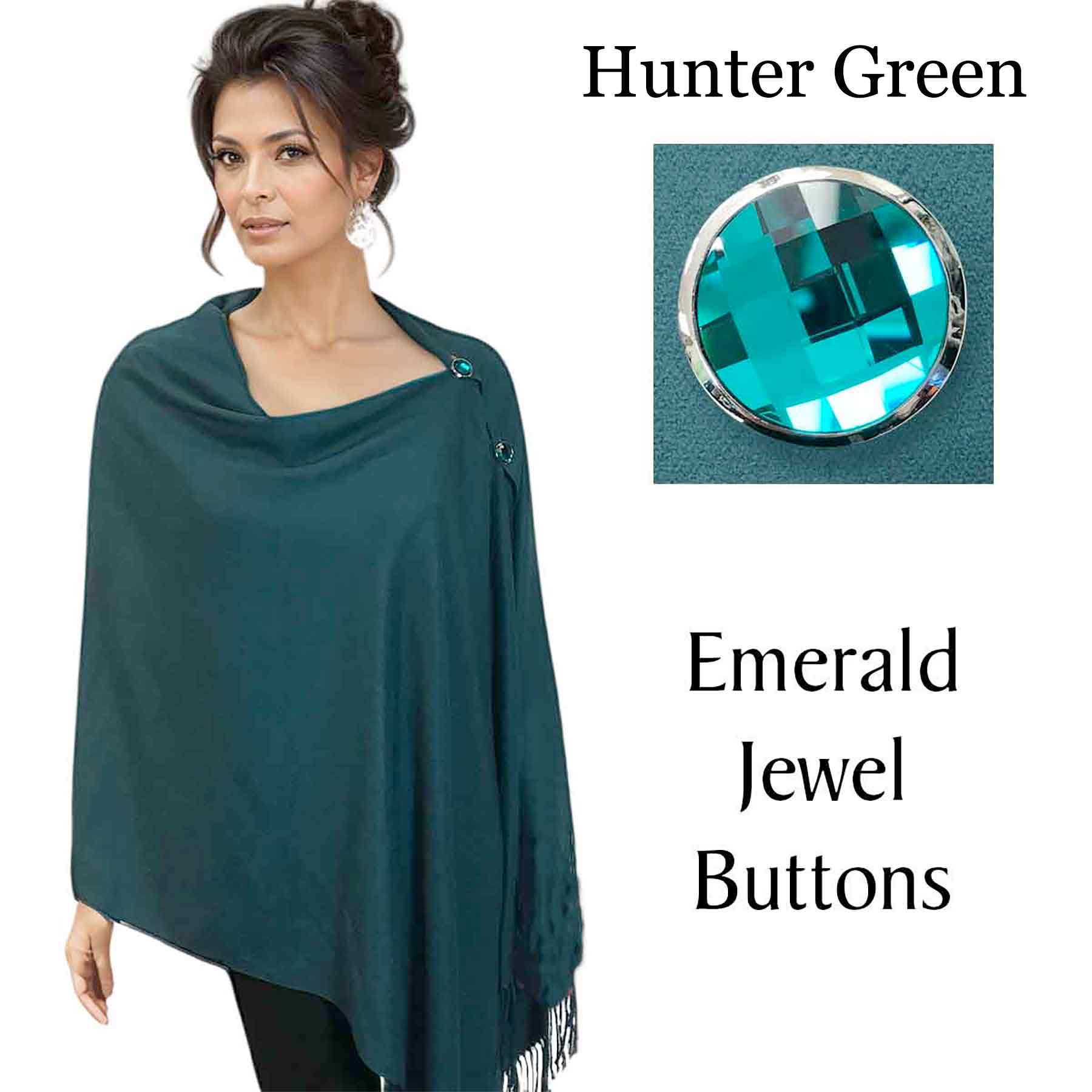 #22 Hunter Green with Emerald Jewel Buttons