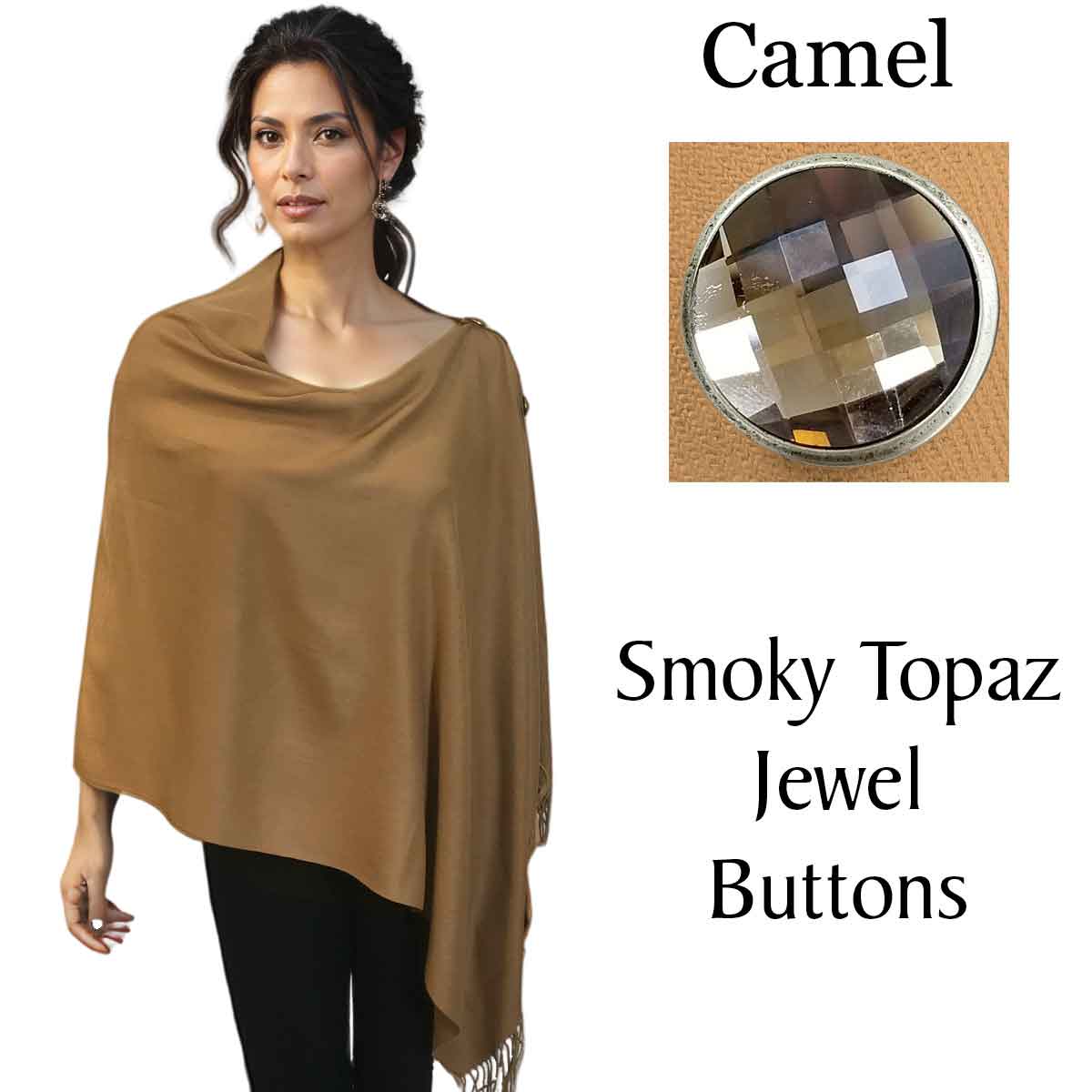 #28 Camel with Smoky Topaz Jewel Buttons