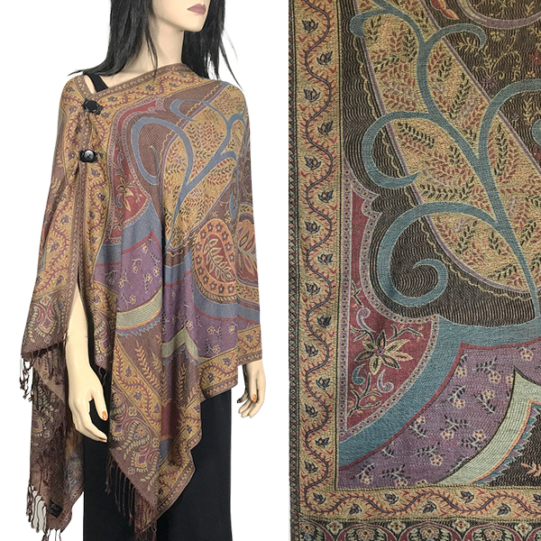 3109 - Pashmina Style Button Shawls (Prints)