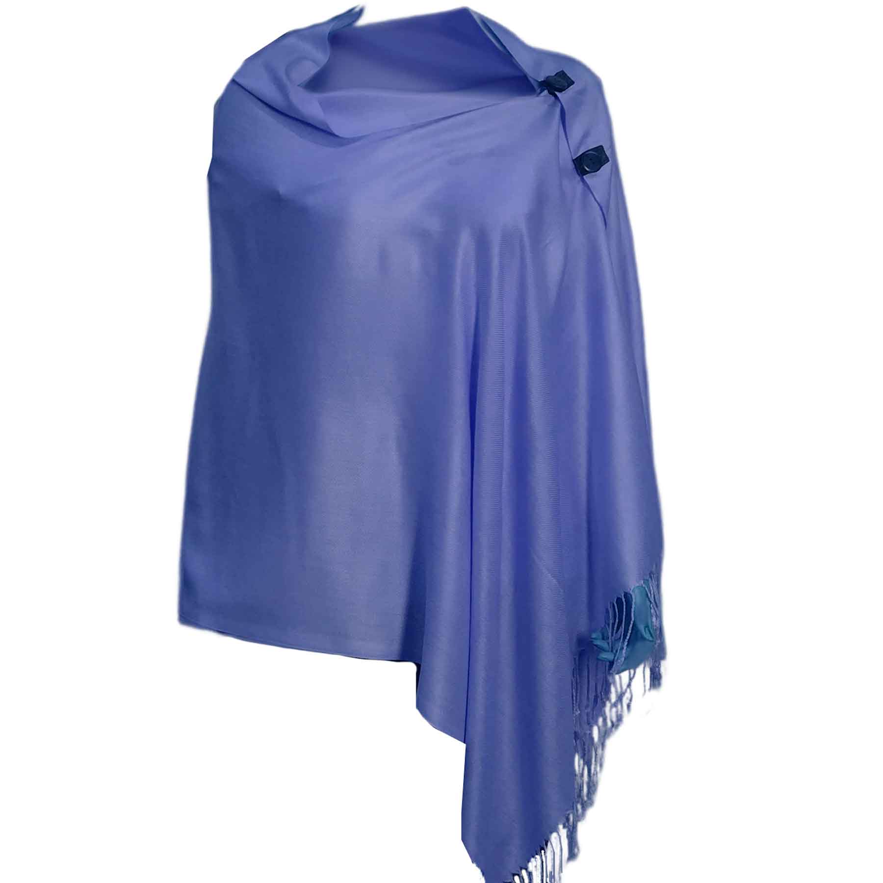 Solid Royal Blue<br>
Pashmina Style Button Shawl