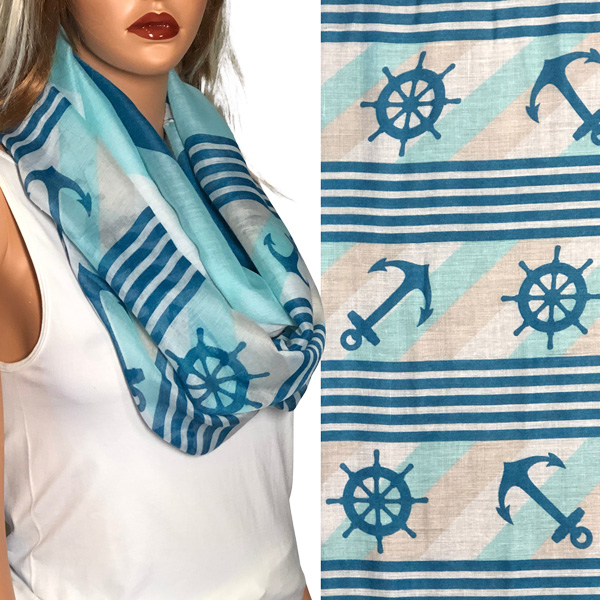 8303 - Teal <br>
Anchor and Ship Wheel Infinity