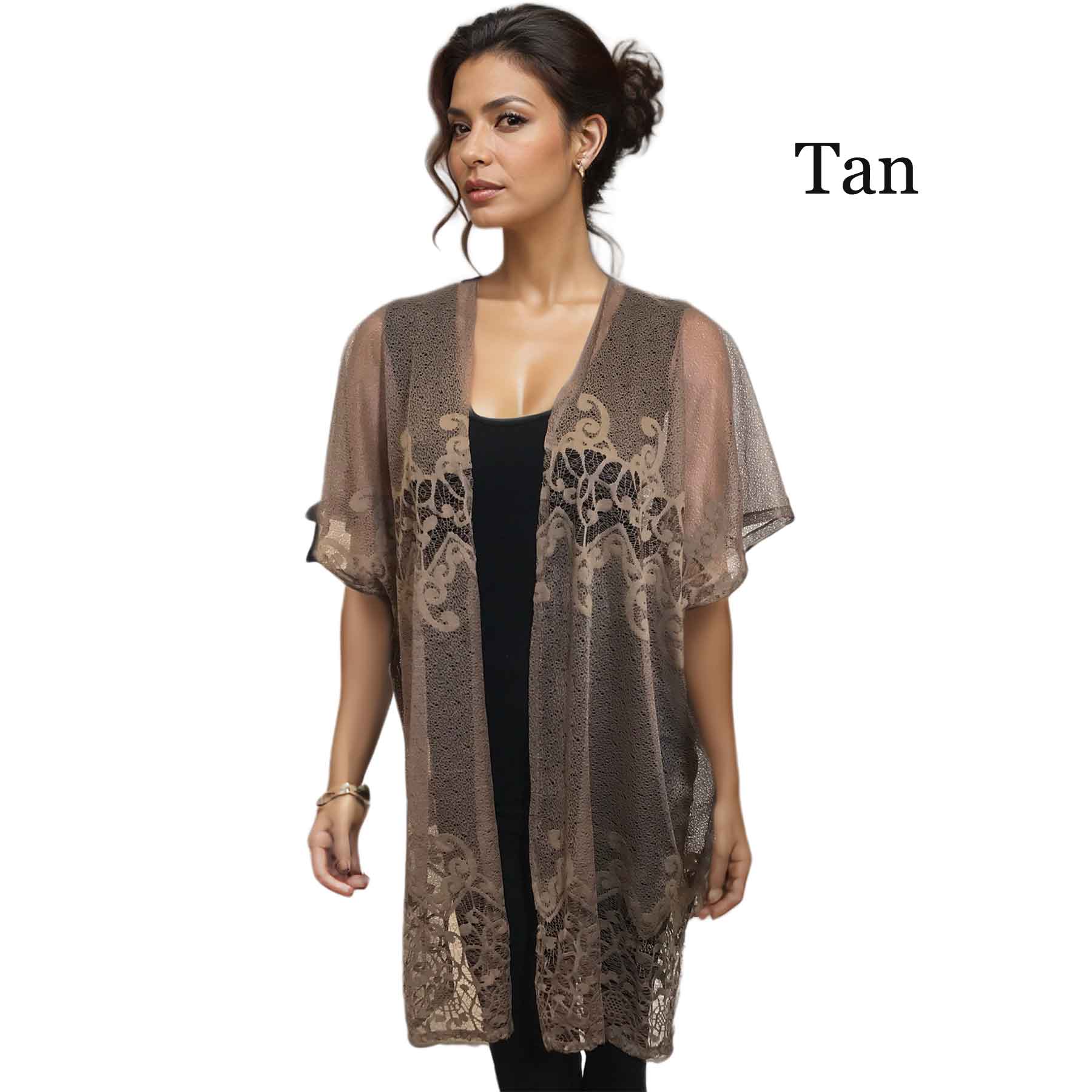 Tan Kimono - Lace Design 9251